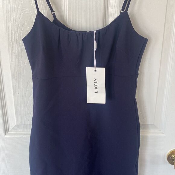 Likely Prina Navy Blue Mermaid Cocktail Dress Size 2 NWT - Picture 5 of 6